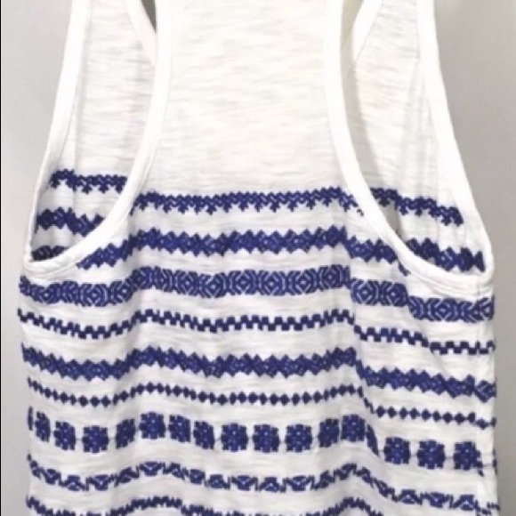 Sam Edelman Embroider Boho Razor Back Top Blouse - Picture 5 of 7